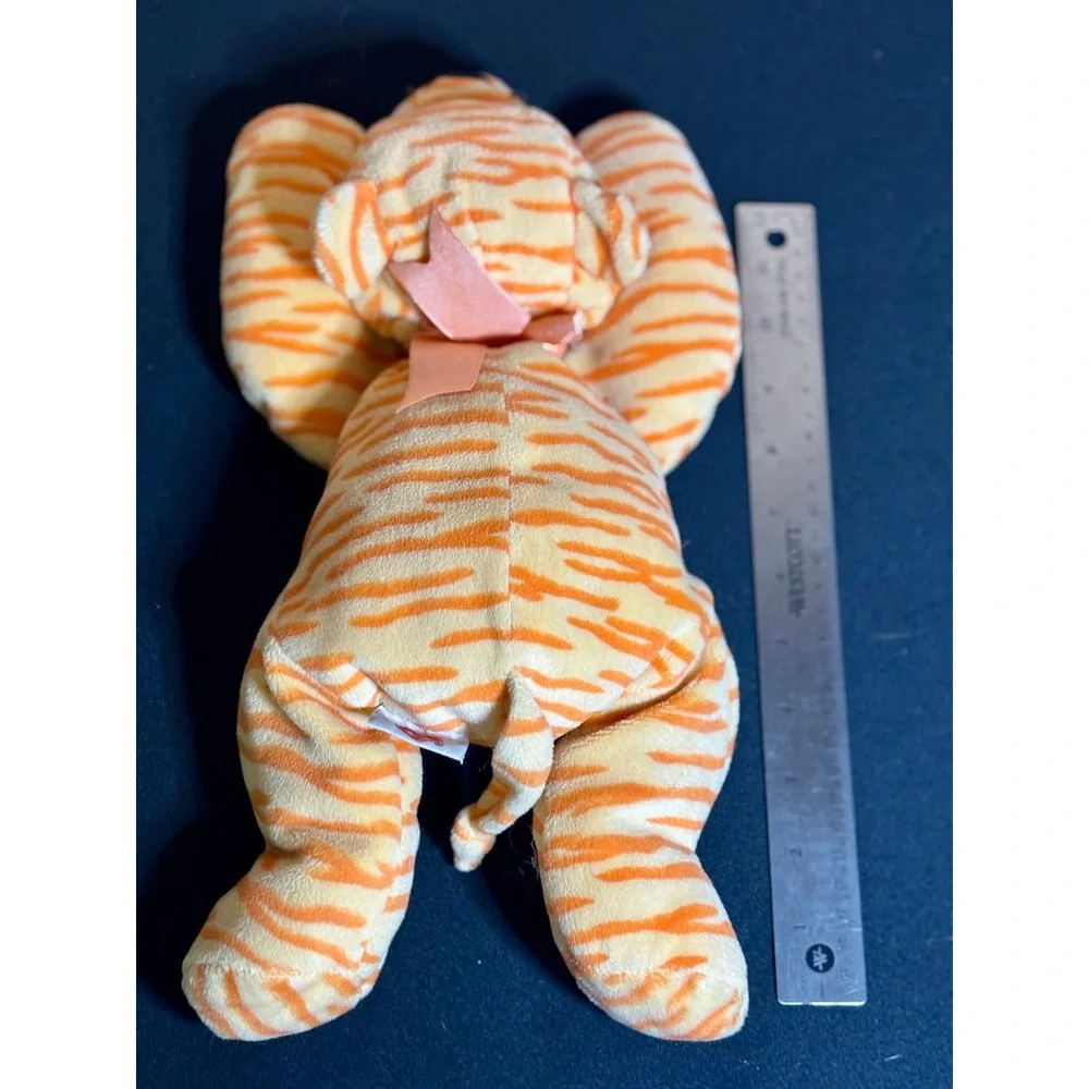 1996 Vintage Ty Beanie Baby Pillow Pals Purr Stripe Tiger Cat Plush Animal